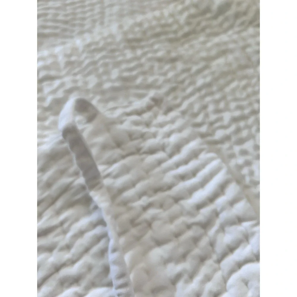 Pottery Barn Quilted Velvet Tree Skirt Ivory Cream Off White Christmas Glam 60